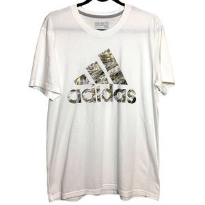 Adidas the go to tee white and camo Sz L
